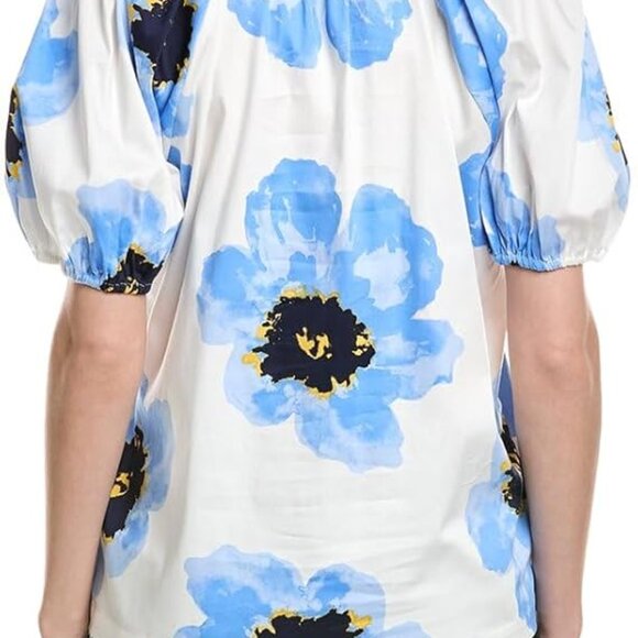 Anne Klein White Floral Poppy Blouse NWT - Picture 3 of 11